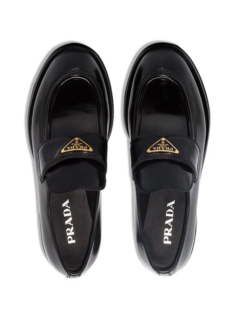 prada chunky logo plaque loafers|Prada Loafers For Women .